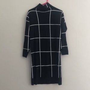 Black and White Sweater Dress